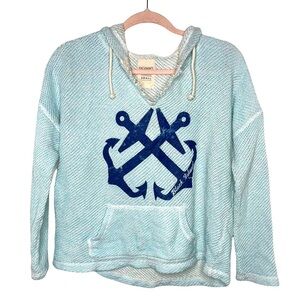OCEAN DRIVE Light Blue Block Island Hooded Sweatshirt S